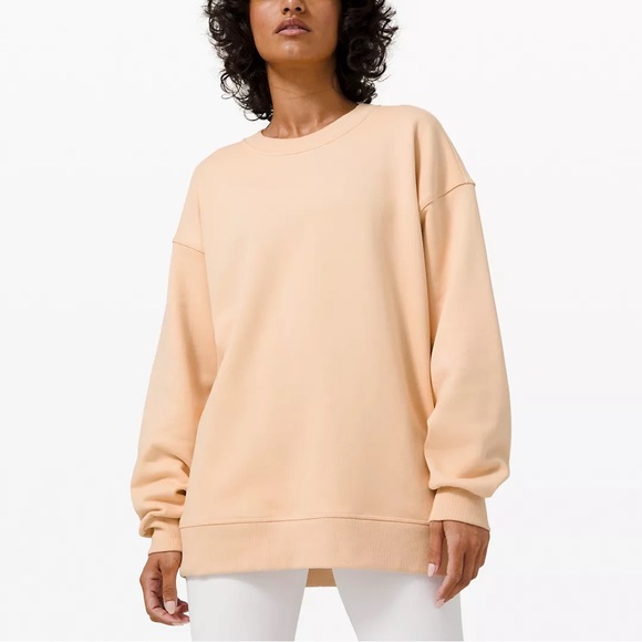 lululemon athletica Tops - Lululemon Perfectly Oversized Crew Size 6 Ivory Peach